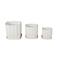 White Square Wide Groove Textured Ceramic Planter Set